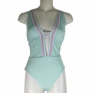 SOLUNA SWIM Dove Sun Beam V-Neck Plunge One-Piece